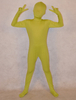 Vêtement de zentai enveloppé unisexe en lycra spandex céladon pour enfants Déguisements Halloween