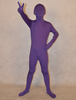 Vêtement de zentai enveloppé unisexe en lycra spandex violet foncé pour enfants Déguisements Halloween
