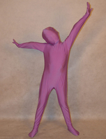 Vêtement de zentai enveloppé unisexe en lycra spandex violet pour enfants Déguisements Halloween