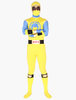 Vêtement de zentai jaune color-block en lycra Déguisements Halloween