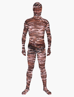 Vêtement de zentai marron translucide à motif tigre en tffany Halloween