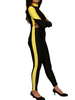 Vêtement de zentai noir bicolore de combinaison en lycra spandex collant Déguisements Halloween