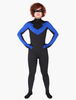 Vêtement de zentai noir bicolore en lycra Déguisements Halloween