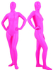 Vêtement de zentai rose en lycra spandex enveloppé Déguisements Halloween