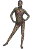 Vêtement de Zentai Transparent Noir en Dentelle Jacquard Déguisements Halloween