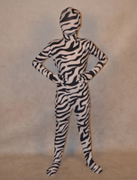 Vêtement de zentai unisexe enveloppé en lycra spandex multicolore zébré Déguisements Halloween
