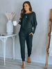 Vêtements à Domicile Ensembles Deux Pièces Décontracté à Col Rond avec Manches Longues Pantalons Longs avec Poches Unicolore Confortable