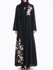 Vêtements Arabes Manteaux Tenues Femmes Traditionnelles Longs en Mousselines Imprimés avec Manches Longues Coupe Cintrée à Lacets