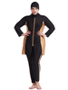 Vêtements Arabes Traditionnelles Ensembles 3 Pièces Femmes avec Hijab Foulard Top avec Manches Longues Pantalons Longs Bicolores