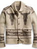 Vêtements Cardigan Décontracté Pulls Hommes Cardigans Motif Taureau Manches Longues Spécial Kaki