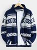 Vêtements Cardigan Hommes Pulls Cardigans Casuel Géométrique Manches Longues À La Mode Bleu