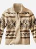 Vêtements Cardigan Hommes Pulls Cardigans Casuel Géométrique Manches Longues Élégant Kaki