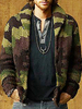 Vêtements Cardigan Pulls Hommes Cardigans Casuel Camouflage Manches Longues Confortable Vert Veste