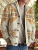 Vêtements Cardigan Pulls Hommes Cardigans Casuel Géométrique Manches Longues Kaki