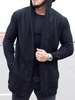 Vêtements Cardigan Pulls Hommes Cardigans Casuel Manches Longues À Capuche Noir Confortable
