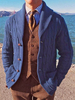 Vêtements Cardigan Pulls Hommes Cardigans Casuel Manches Longues Bleu Confortable Chic