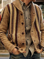 Vêtements Cardigan Pulls Hommes Cardigans Casuel Manches Longues Élégant Kaki
