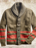 Vêtements Cardigan Pulls Hommes Cardigans Casuel Manches Longues Olive