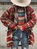 Vêtements Cardigan Pulls hommes Cardigans Casuel Plaid Manches longues Rouge Bleu