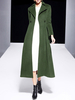 Vêtements dextérieur pour femme Boutons à col rabattu Manteau dhiver vert chasseur rétro