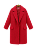 Vêtements dextérieur pour femme Poches à col rabattu Manteau dhiver rouge