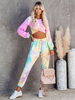 Vêtements dintérieur pour femmes 2 pièces dégradé manches longues col bijou polyester coton tenue maison