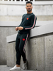 Vêtements de sport 2 pièces Imprimé cœur Manches Longues Noir
