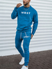 Vêtements de sport 2 pièces manches longues col rond bleu