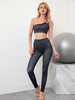 Vêtements de sport gris profond pour femmes Vêtements de yoga en coton léopard Vêtements dentraînement sexy extensibles