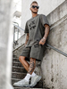 Vêtements de sport Homme 2 pièces Imprimé Manches Courtes Gris