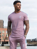 Vêtements de sport hommes 2 pièces imprimées manches courtes col rond lavande