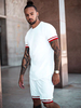 Vêtements de sport hommes 2 pièces manches courtes col rond blanc