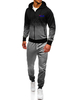 Vêtements de sport pour hommes 2 pièces à capuche gris