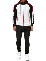 Vêtements de sport pour hommes 2 pièces à capuche noir