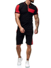 Vêtements de sport pour hommes 2 pièces à manches courtes et col rabattu blanc
