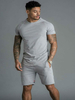 Vêtements de sport pour hommes 2 pièces à manches courtes Jewel Neck Gris
