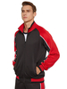 Vêtements de sport pour hommes 2 pièces color block manches longues col montant noir