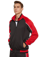 Vêtements de sport pour hommes 2 pièces color block manches longues col montant noir