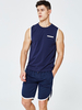 Vêtements de sport pour hommes 2 pièces Color Block sans manches Jewel Neck Deep Blue