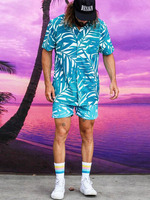 Vêtements de sport pour hommes 2 pièces imprimé manches courtes col bijou bleu ciel clair