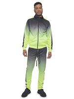 Vêtements de sport pour hommes 2 pièces manches longues col montant vert herbe