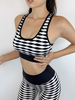 Vêtements de sport Vêtements de yoga Coton Noir Vêtements dentraînement sexy à manches courtes Ensemble de yoga extensible