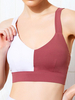 Vêtements de sport Vêtements de yoga Polyester Bordeaux sans manches Vêtements dentraînement sexy Ensemble extensible de deux pièces