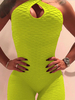 Vêtements de Yoga Combinaisons Longs Femmes Moulants avec Bretelles à Col Rond Ouvert Sur Devant Coupe Cintrée Unicolore Vêtements de Sports Combinaisons