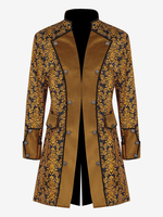 Vêtements en Jacquard occidental Vintage jaune manches longues en Fiber de Polyester Costumes rétro pour hommes