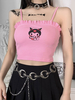 Vêtements gothiques rose plissé volants hip hop polyester camis dété