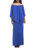 Vêtements grande taille pour les femmes bleu robe à épaules dénudées