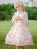 Vêtements idole Lolita OP Dress Balck Cow Print Pattern Volants Bows Sweet Lolita One Piece Dress