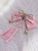 Wa lolita coiffe draps rose coton mélange franges arcs fleurs sakura motif animal impression headwear lolita bandeau