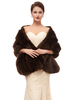 Wedding Wraps Chocolate Sleeveless Faux Fur Bridal Cover Ups